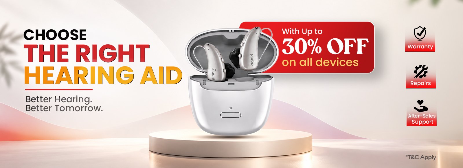 Branded Signia hearing aids with up to 30 percent discount at Care Hearing Clinics