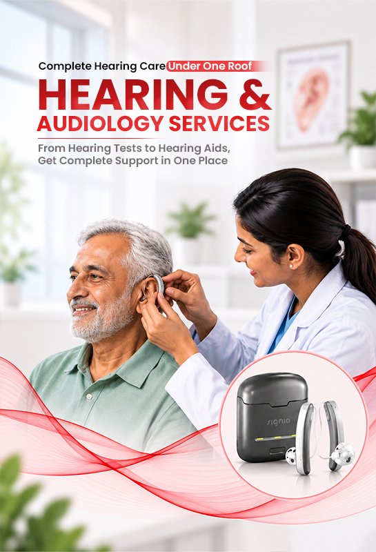 Care Hearing Clinics audiologist providing hearing aid fitting and audiology services to an elderly patient